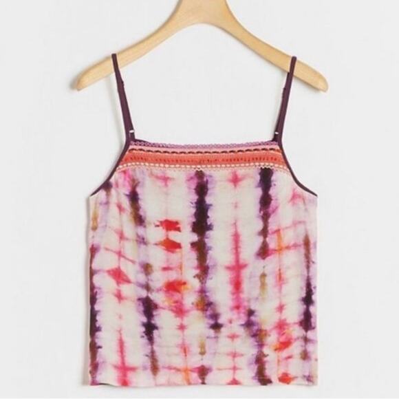 Bl^nk London Anthropologie | Areena Tie Dye Tank Top Pink Purple Boho Large - Picture 1 of 7